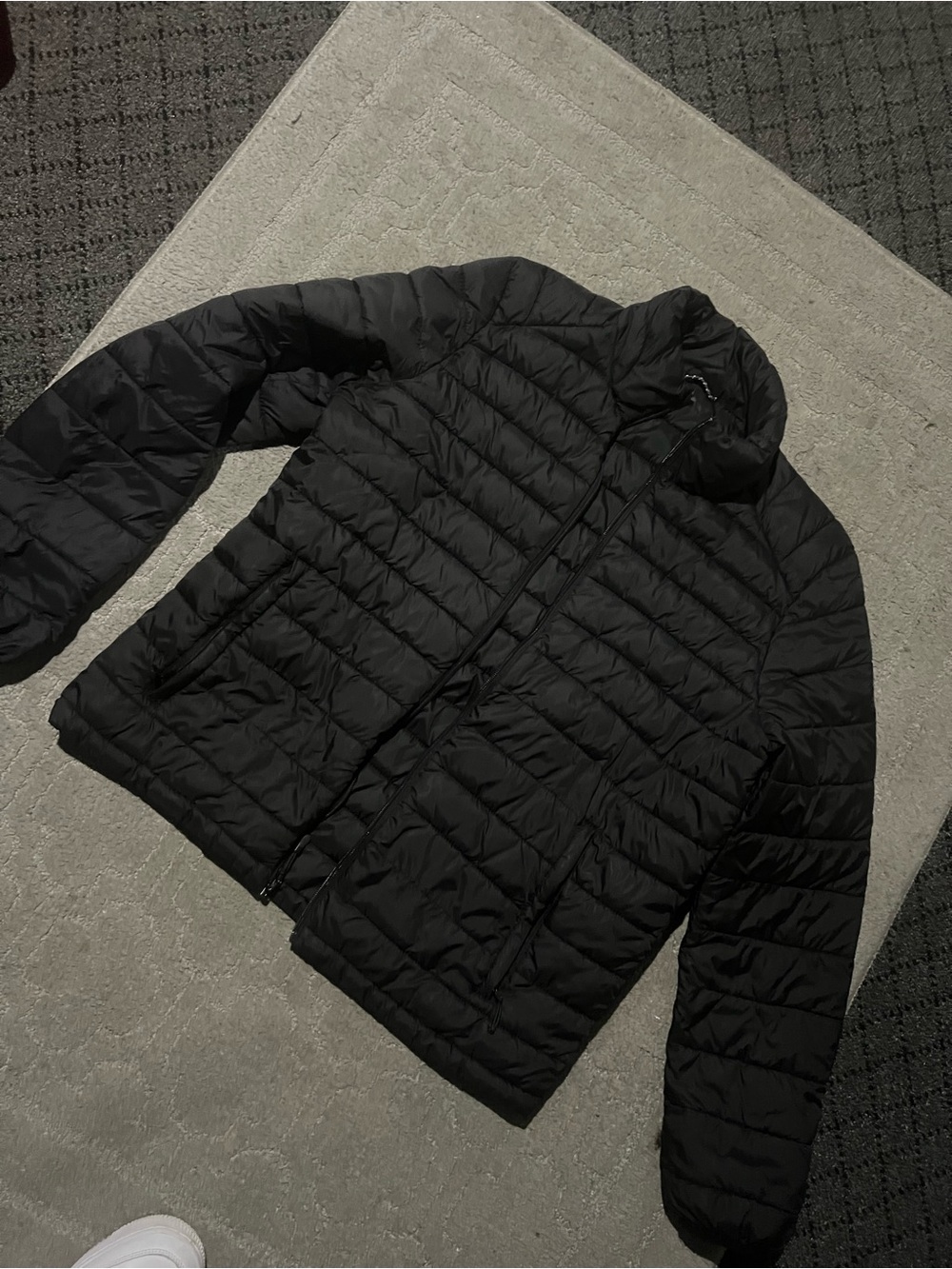& Other Stories Black Quilted Packable Puffer Jacket